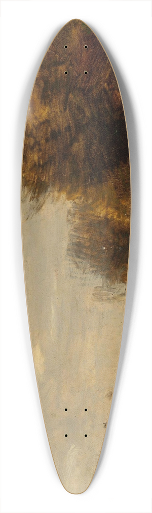 Roman Kazimierz Kochanowski - Autumn landscape with a cottage at waterside 39.3 inch art pintail longboard deck Roman Kazimierz Kochanowski - Autumn landscape with a cottage at waterside 39.3 inch art pintail longboard deck