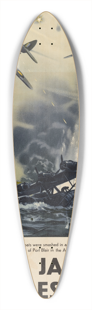 Roy Nockolds - Smash Japanese Aggression! 39.3 inch art pintail longboard deck Roy Nockolds - Smash Japanese Aggression! 39.3 inch art pintail longboard deck