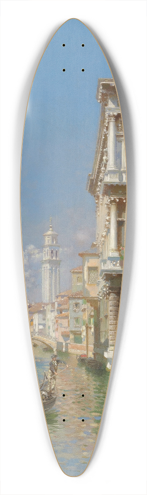 Rubens Santoro - Gondola On The Grand Canal Near Ca Rezzonico, Venice 39.3 inch art pintail longboard deck