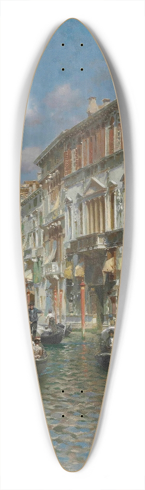 Rubens Santoro - Gondolas On The Grand Canal, Venice 39.3 inch art pintail longboard deck