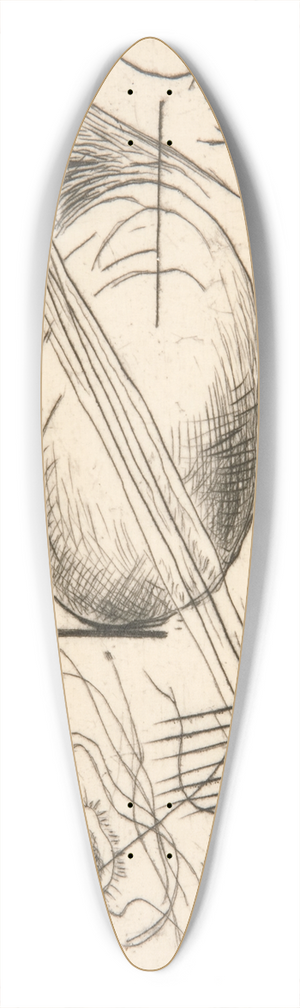 Rudolf Bauer - Untitled 39.3 inch art pintail longboard deck