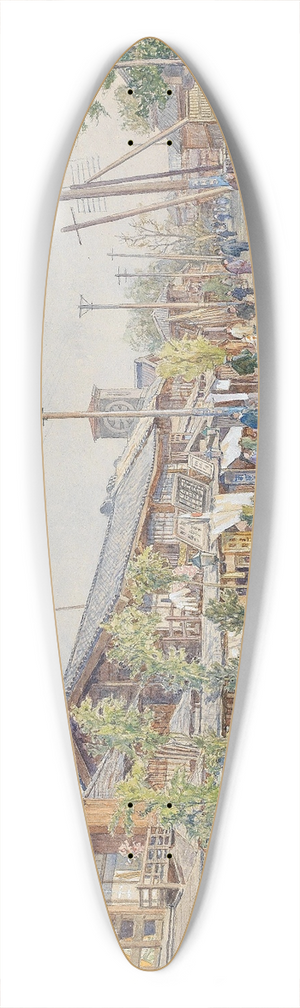 Rudolf Bernt - A Street In Tokyo 39.3 inch art pintail longboard deck