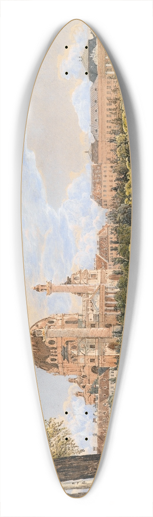 Rudolf von Alt - Blick auf die Karlskirche und das Polytechnische Institut 39.3 inch art pintail longboard deck