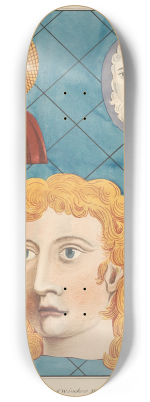 Daniel Lysons - Stained Glass in the East Window of Hanworth Church 8.25 inch art skate deck