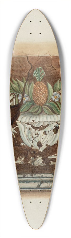 Ruth Buker - Wall Painting, Pineapple Motif 39.3 inch art pintail longboard deck