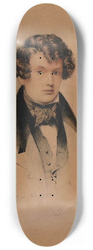 Daniel Maclise - Self-Portrait (frontispiece to ODriscolls A Memoir of Daniel Maclise R.A., 1871) 8.25 inch art skate deck