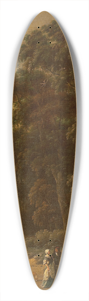 Salomon Rombouts - Forest Landscape with Forest Workers and People Strolling 39.3 inch art pintail longboard deck