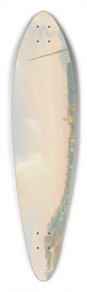 Salvatore Candido - View of the bay of Naples 39.3 inch art pintail longboard deck