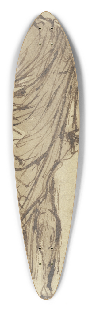 Salvator Rosa - A man seen from the rear points to the right 39.3 inch art pintail longboard deck