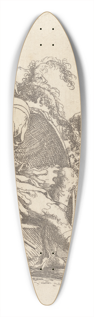 Salvator Rosa - Four Soldiers, One seated on a Stone at the Left 39.3 inch art pintail longboard deck Salvator Rosa - Four Soldiers, One seated on a Stone at the Left 39.3 inch art pintail longboard deck