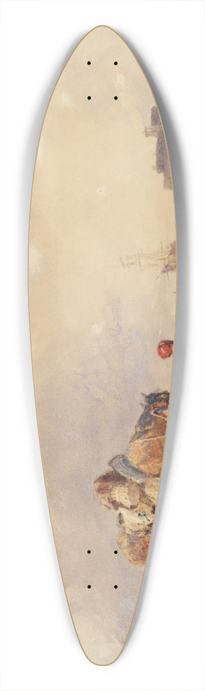 Samuel Austin - The beach at Ostend 39.3 inch art pintail longboard deck