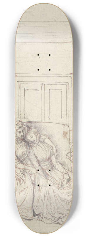 Daniel Nikolaus Chodowiecki - Clarissa sitzt, ermattet zusammengesunken 8.25 inch art skate deck