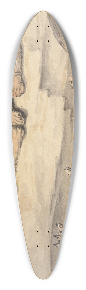 Samuel Howitt - A Boar, a Leopard, a Lion, a Tiger, a Wolf, a Ram, and Two Eagles 39.3 inch art pintail longboard deck