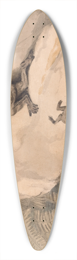 Samuel Howitt - A Monkey and Young 39.3 inch art pintail longboard deck