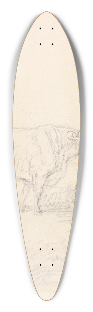 Samuel Howitt - Bull and Cow 39.3 inch art pintail longboard deck