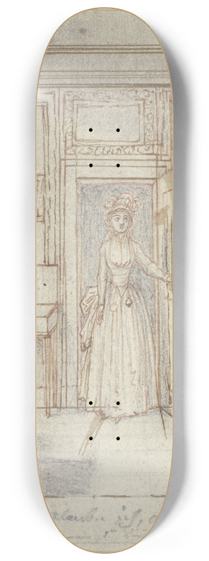 Daniel Nikolaus Chodowiecki - Ein Zimmer, in dem links ein Arbeitstisch und ein Spinett stehen 8.25 inch art skate deck