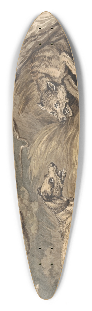 Samuel Howitt - The Dog and the Wolf 39.3 inch art pintail longboard deck