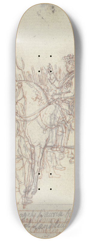 Daniel Nikolaus Chodowiecki - Friedrich der Groe zu Pferde, im Profil nach links 8.25 inch art skate deck