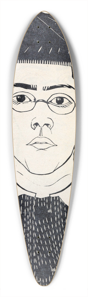 Samuel Jessurun de Mesquita - Mijn zoon (Jaap Jessurun de Mesquita) 39.3 inch art pintail longboard deck
