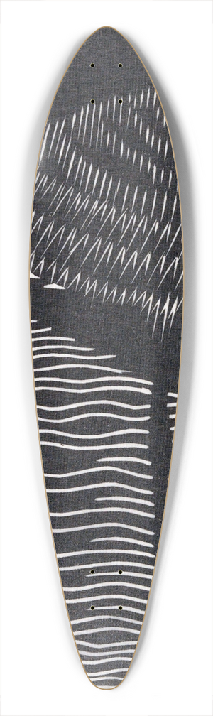 Samuel Jessurun de Mesquita - Witnekkraanvogel 39.3 inch art pintail longboard deck