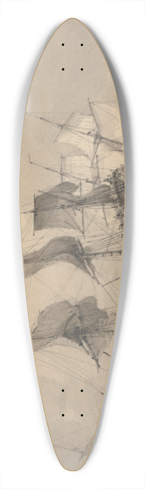 Samuel Owen - Shipping on a Stormy Day 39.3 inch art pintail longboard deck