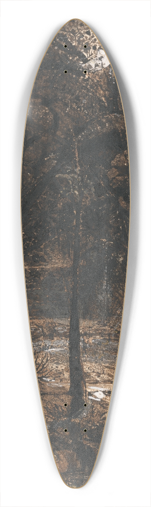 Samuel Palmer - A Moonlit Scene with a Winding River 39.3 inch art pintail longboard deck