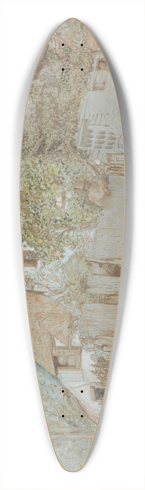Samuel Palmer - Ivy Cottage, Shoreham 39.3 inch art pintail longboard deck