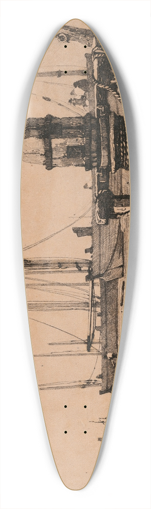 Samuel Prout - Deal Beach 39.3 inch art pintail longboard deck