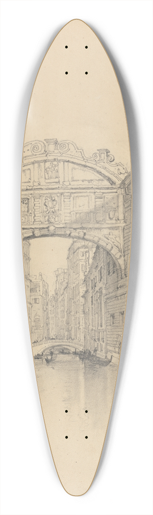 Samuel Prout - The Bridge of Sighs, Venice 39.3 inch art pintail longboard deck