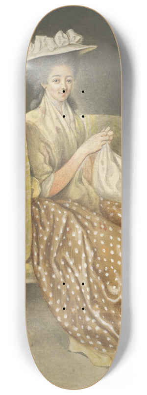 Daniel Nikolaus Chodowiecki - Portrait Of A Lady Sewing 8.25 inch art skate deck