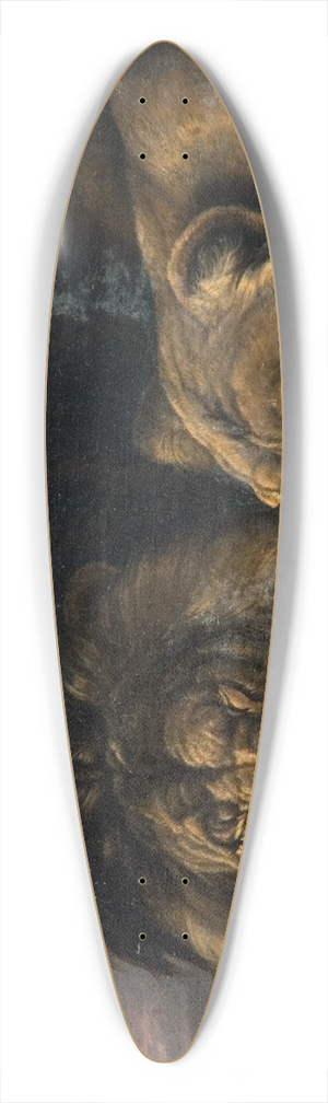 Samuel Raven - Sleeping Lion and Lioness 39.3 inch art pintail longboard deck