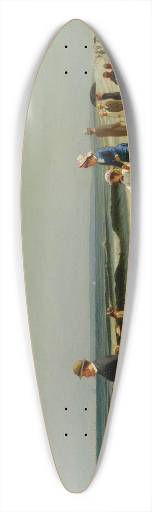 Samuel S. Carr - On the Beach at Coney Island 39.3 inch art pintail longboard deck