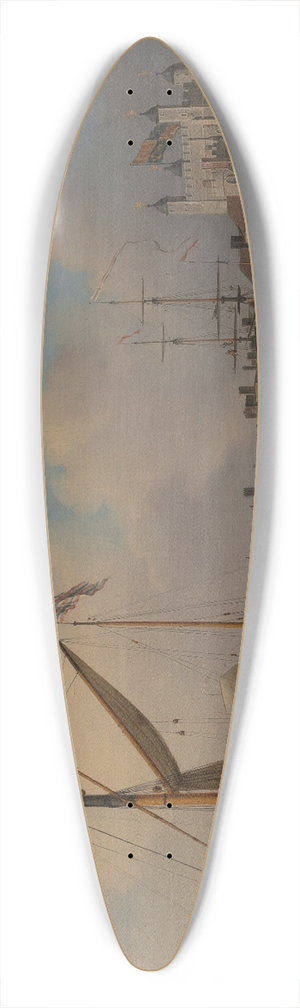 Samuel Scott - A View of the Tower of London, Supposed on his Majestys Birthday 39.3 inch art pintail longboard deck