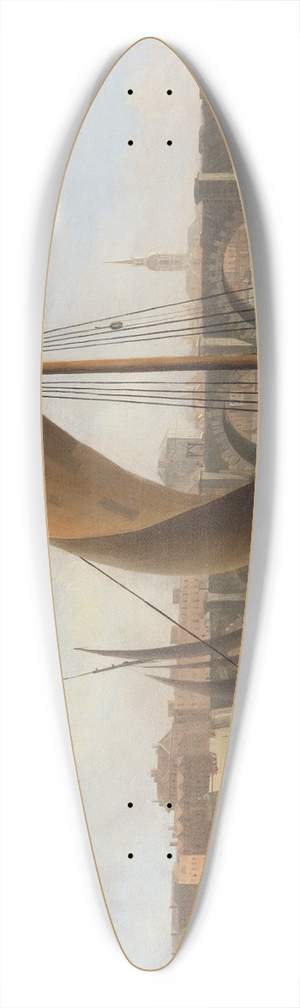 Samuel Scott - View on the Thames with Westminster Bridge 39.3 inch art pintail longboard deck