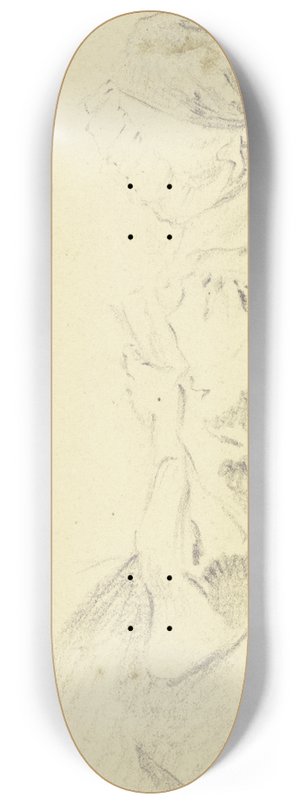 Daniel Nikolaus Chodowiecki - Sitzende Frau mit Haube, nach links gewandt, dreiviertel vom Rcken gesehen, mit Spielkarten in der Hand, links oben ein Mdchenkopf 8.25 inch art skate deck