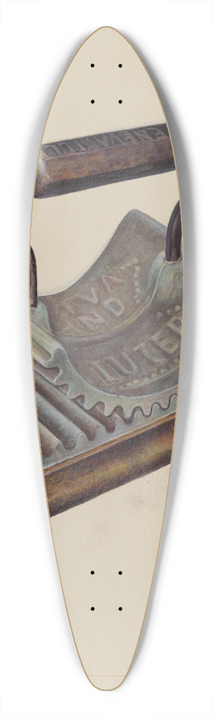 Samuel W. Ford - Hand Fluting Iron 39.3 inch art pintail longboard deck