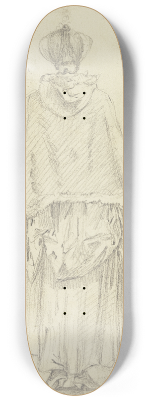 Daniel Nikolaus Chodowiecki - Stehende Frau mit Umhang in Rckansicht. 8.25 inch art skate deck