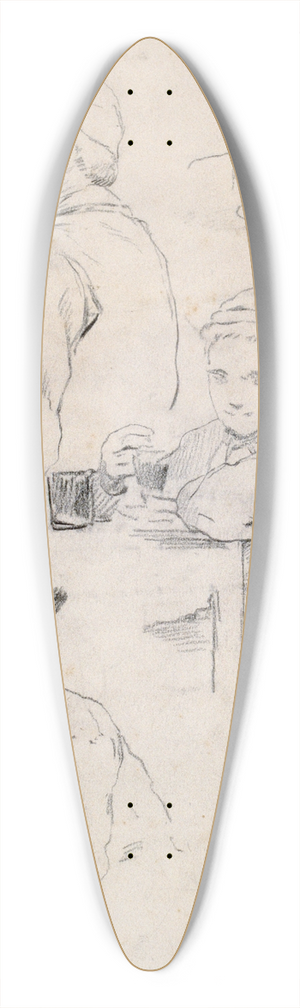 Santiago Rusiol - Figures Study 39.3 inch art pintail longboard deck