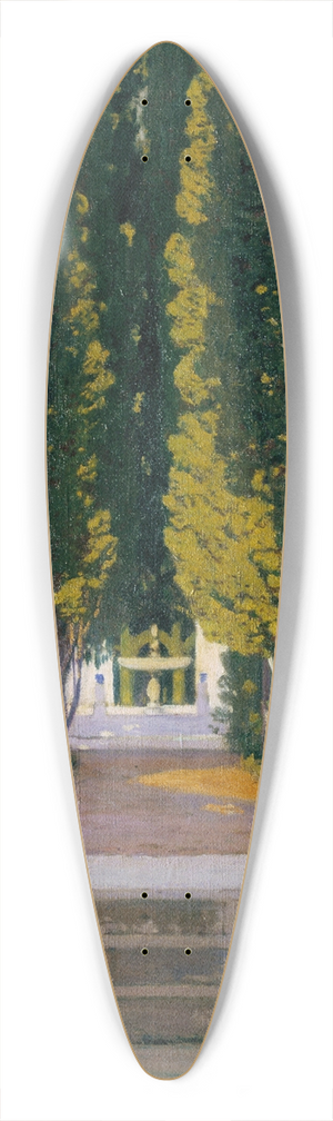 Santiago Rusiol - Gardens of the Generalife 39.3 inch art pintail longboard deck