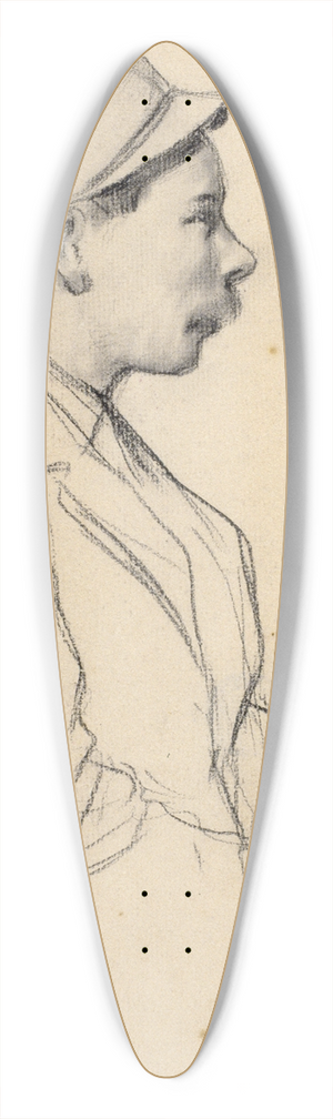 Santiago Rusiol - Portrait of a Man 39.3 inch art pintail longboard deck