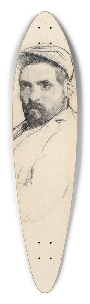 Santiago Rusiol - Portrait of a Man 39.3 inch art pintail longboard deck