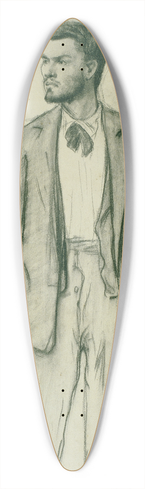 Santiago Rusiol - Portrait of Carles Mani 39.3 inch art pintail longboard deck