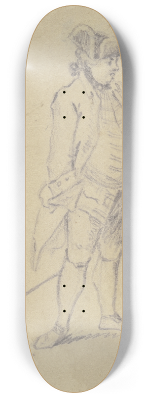 Daniel Nikolaus Chodowiecki - Stehender Offizier mit Degen 8.25 inch art skate deck Daniel Nikolaus Chodowiecki - Stehender Offizier mit Degen 8.25 inch art skate deck