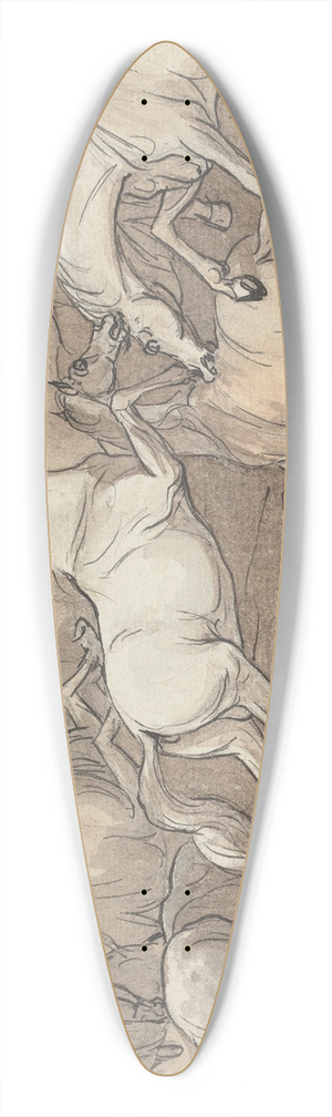 Sawrey Gilpin - A Group of Eight Horses Fighting 39.3 inch art pintail longboard deck