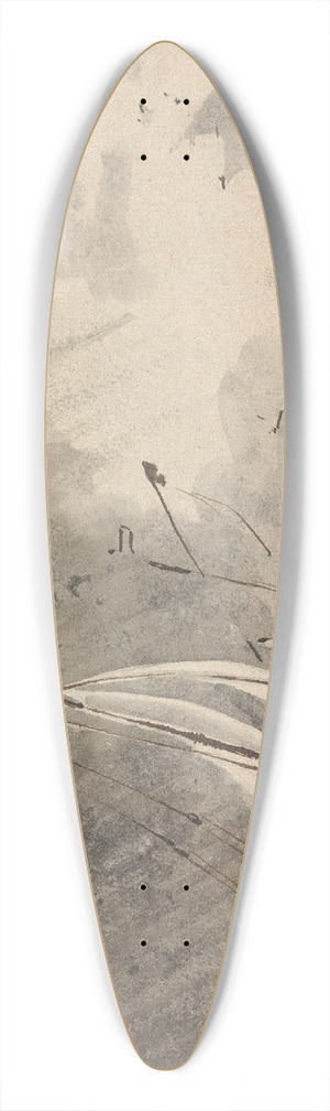 Sawrey Gilpin - Boats in a Rainstorm 39.3 inch art pintail longboard deck