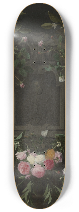 Daniel Seghers - Portrait of Stadholder-King William III (1650-1702) surrounded by a Garland of Flowers 8.25 inch art skate deck