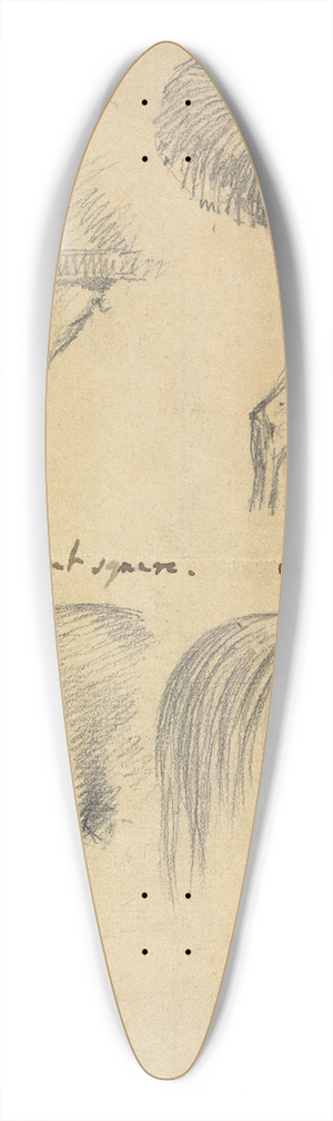 Sawrey Gilpin - Four Sketches of Horse Tails 39.3 inch art pintail longboard deck