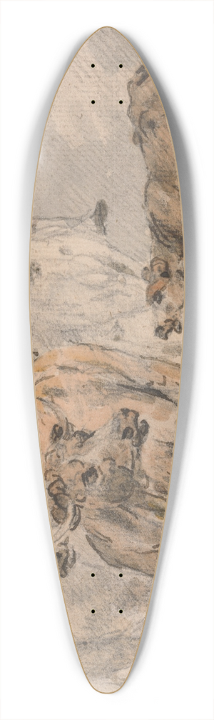Sawrey Gilpin - Man on a horse hearding two cows and a calf 39.3 inch art pintail longboard deck
