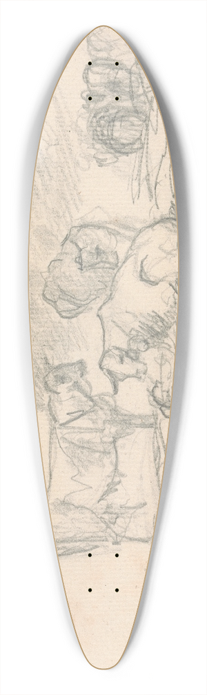 Sawrey Gilpin - Sketch of Cattle 39.3 inch art pintail longboard deck