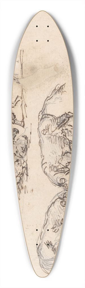 Sawrey Gilpin - Studies of Bull Fighting 39.3 inch art pintail longboard deck